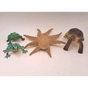 Vintage Unbranded Lot of 4 Animal Figures Creatures Octopus Tree Frogs Tortoise